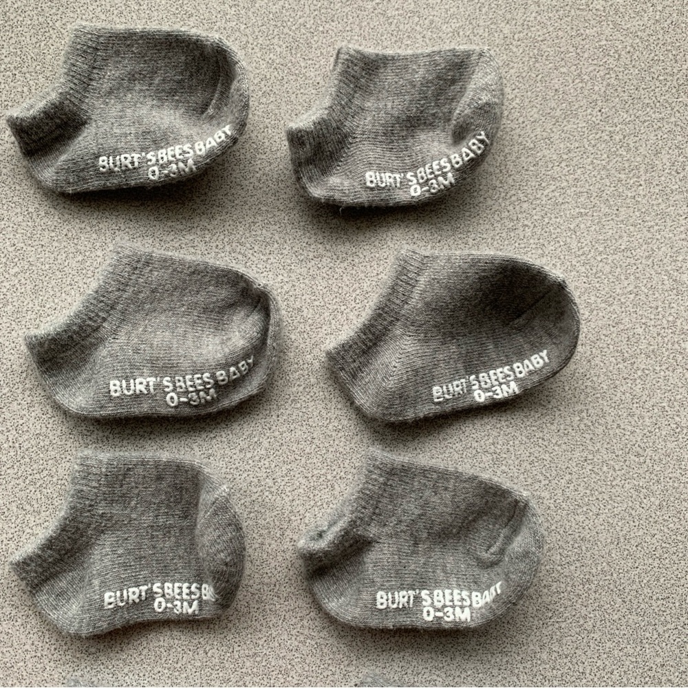 Burt's Bees Baby White and Gray Socks 12 Pairs 0-3 Mos - Picture 4 of 12